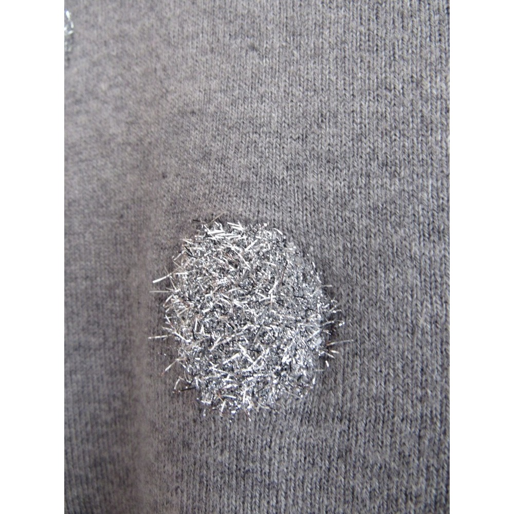 Talbots Sweater Women's XL Gray Metallic Tinsel Dots - Picture 3 of 4